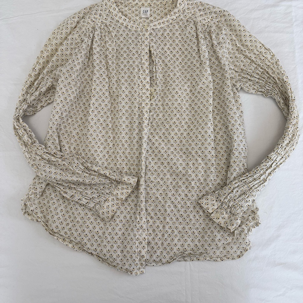 Gap Women's Cream Floral Blouse